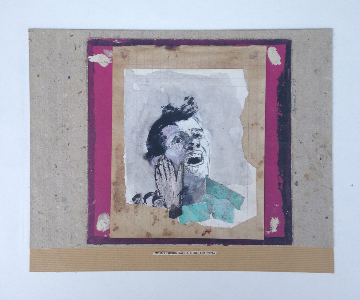 "Como desenhar a bico de pena"  Mista s/ papel (colagem e acrílica) - 2010 19X24 cm 