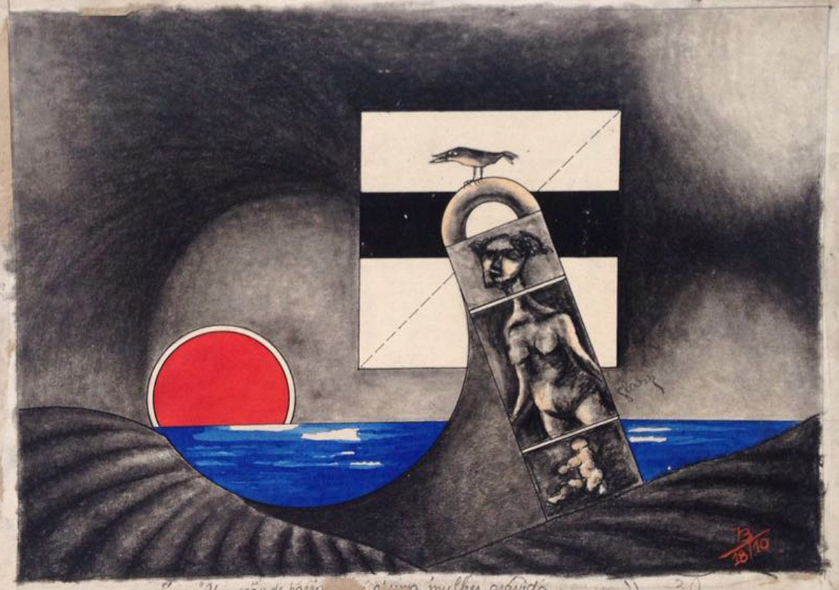 "s/ título"  Mista s/ papel (carvão, nanquim e ecoline) - 1973  21X30 cm