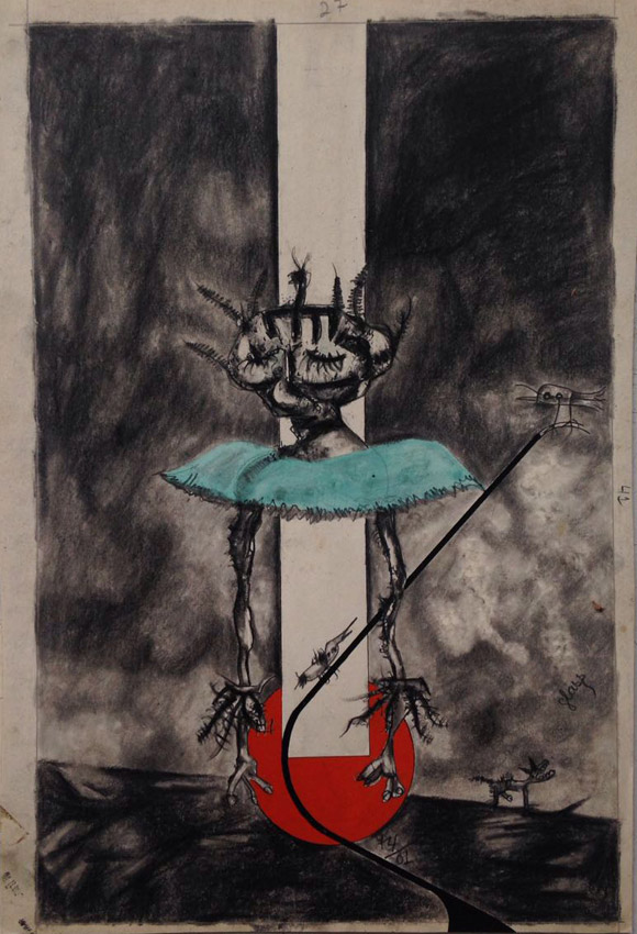 "s/ título" Mista s/ papel (guache, ecoline e carvão) - 1974 40X26 cm 