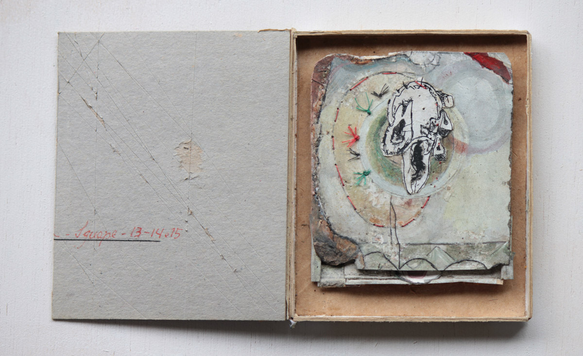 "s/ título" Mista s/ papel (acrílica, nanquim e colagem) - 2013-2014-2015 15X20 cm 
